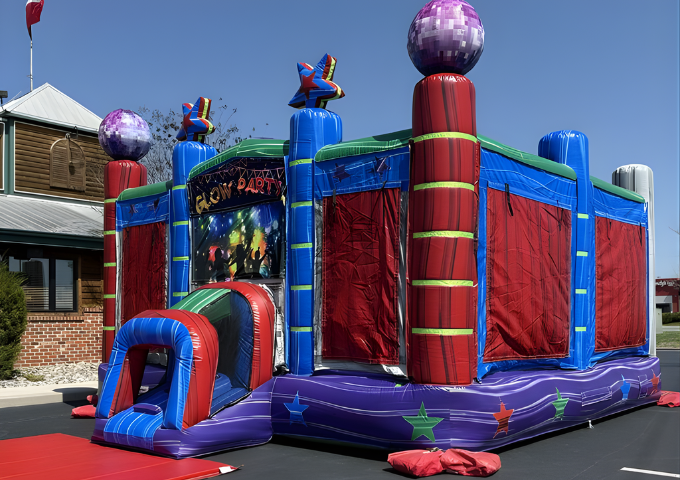 XL Glow After Dark Bounce House Rental | Glow Party Inflatable