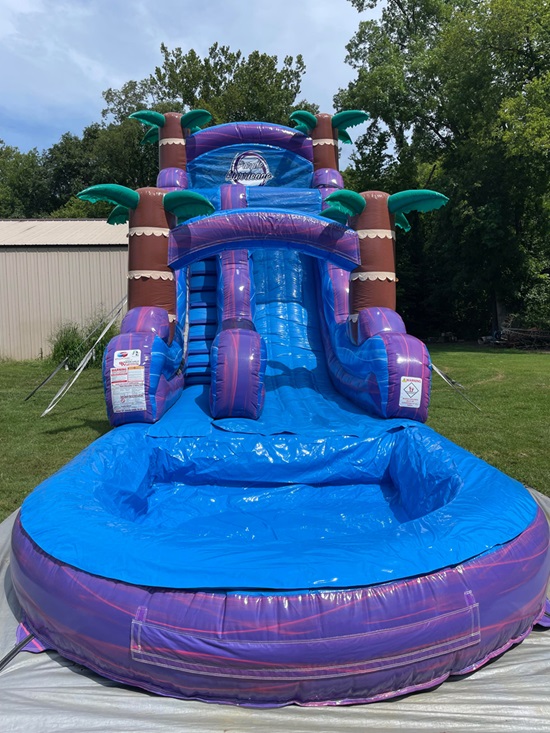 18 foot Purple Hurricane water slide