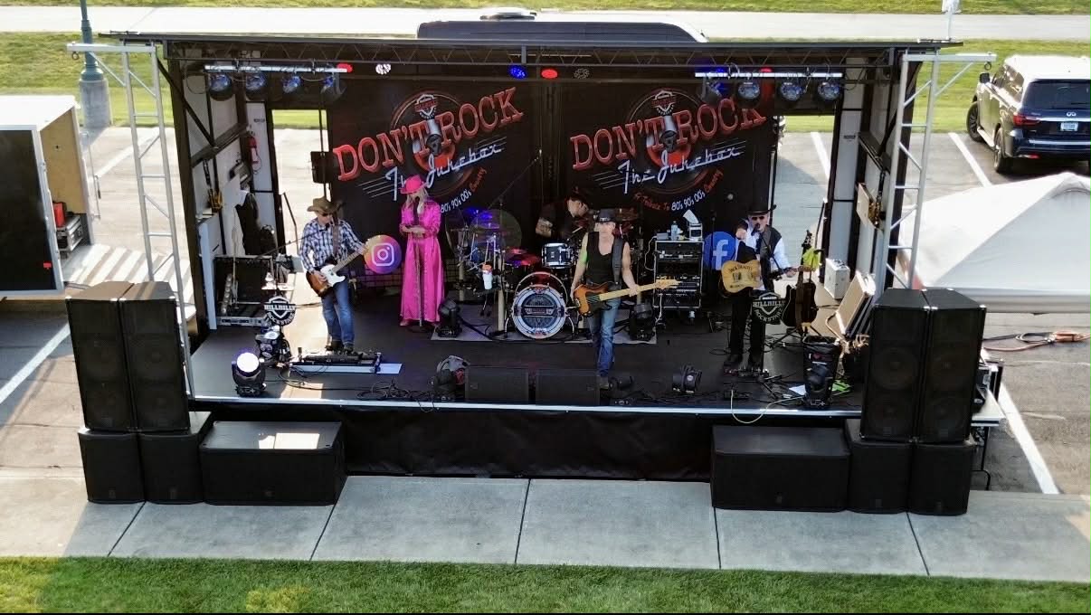 Live performance on the Backyard Party Rentals mobile stage