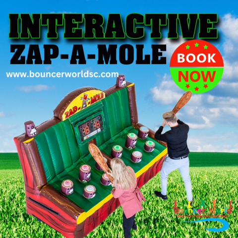 Zap-A-Mole Inflatable Interactive Play System Game | Bouncer World
