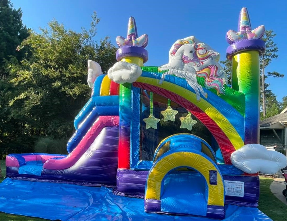 Dazzling Unicorn Jump and Slide Dry/Wet - Chrisally Events and