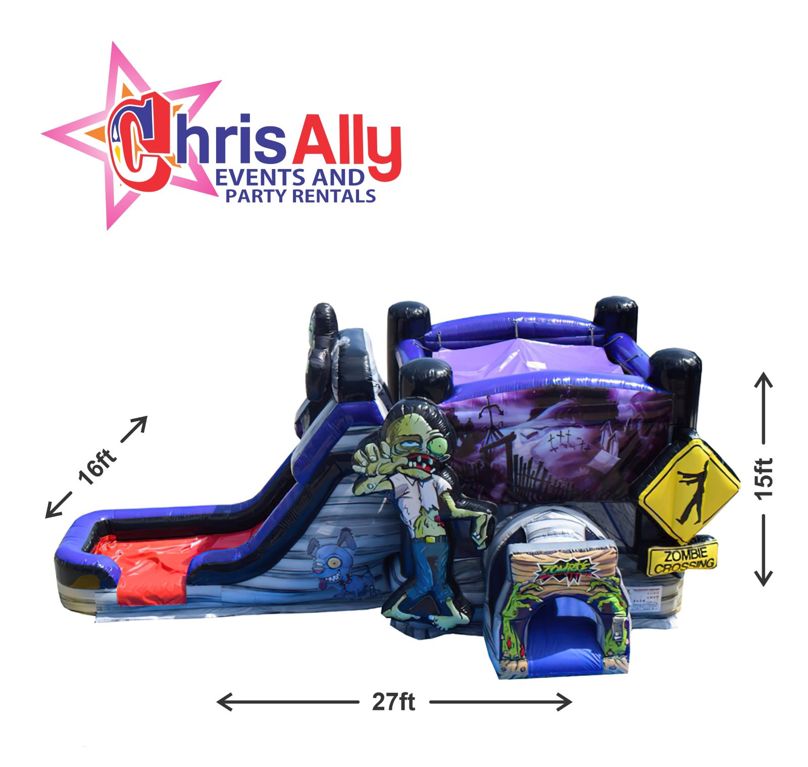 Zombie Jump and Slide Dry/Wet - Chrisally Events and Party Rental