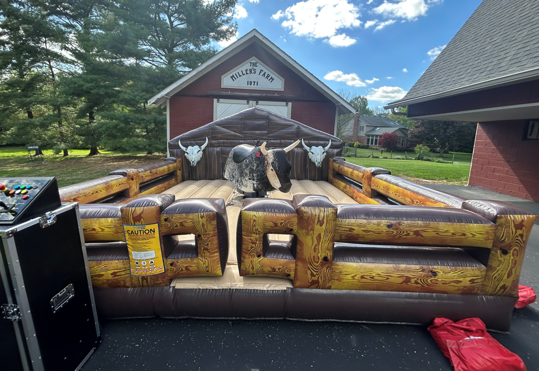 Mechanical bull rental at corporate event