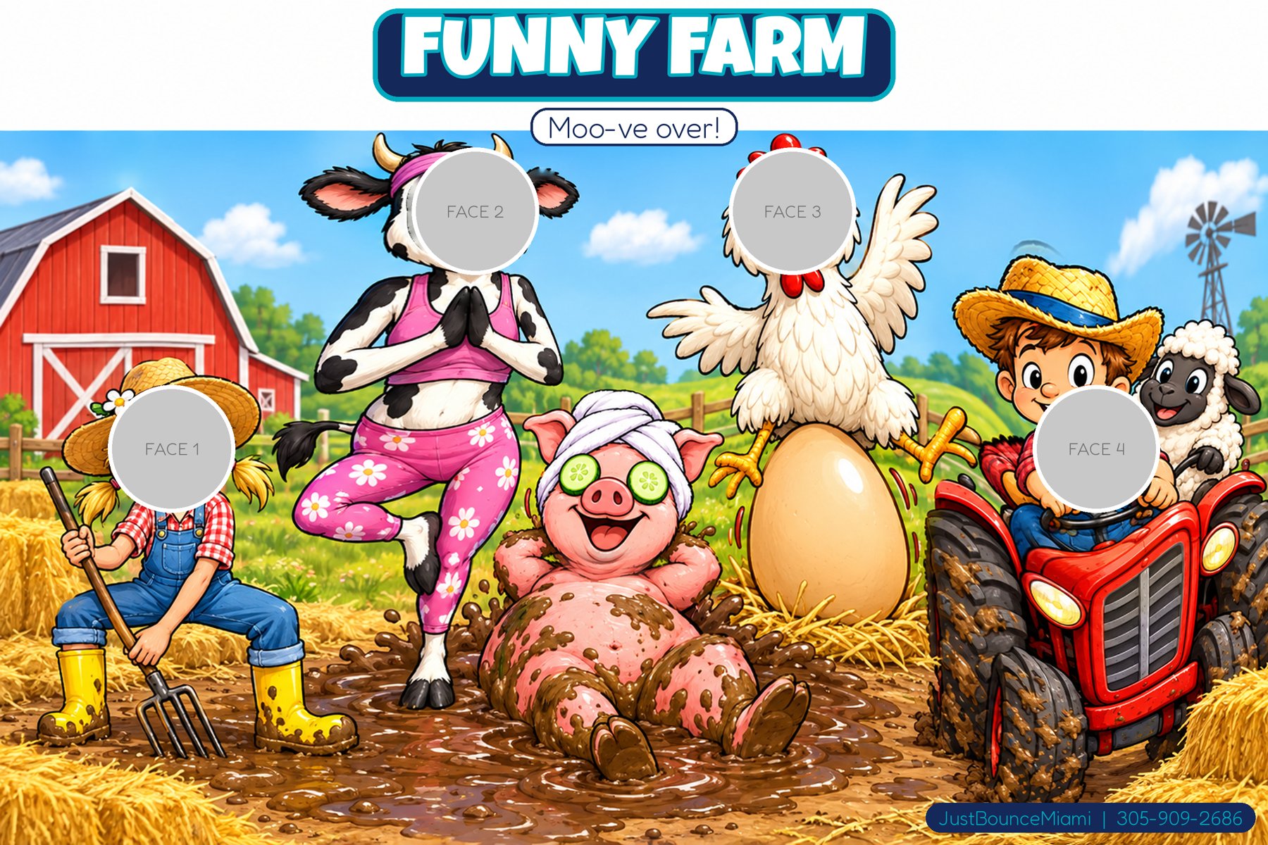 Funny Farm face-in-hole photo backdrop theme