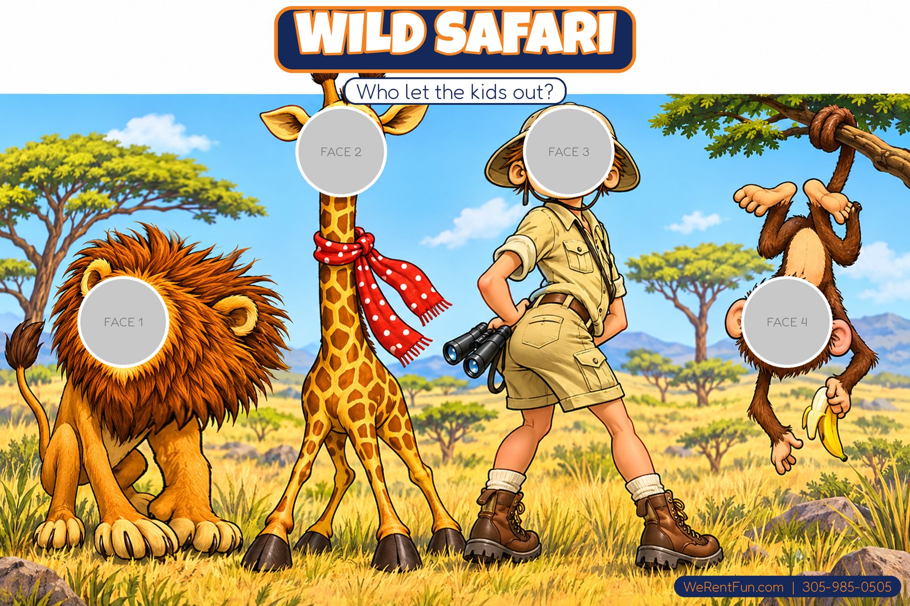 Wild Safari face-in-hole photo backdrop theme