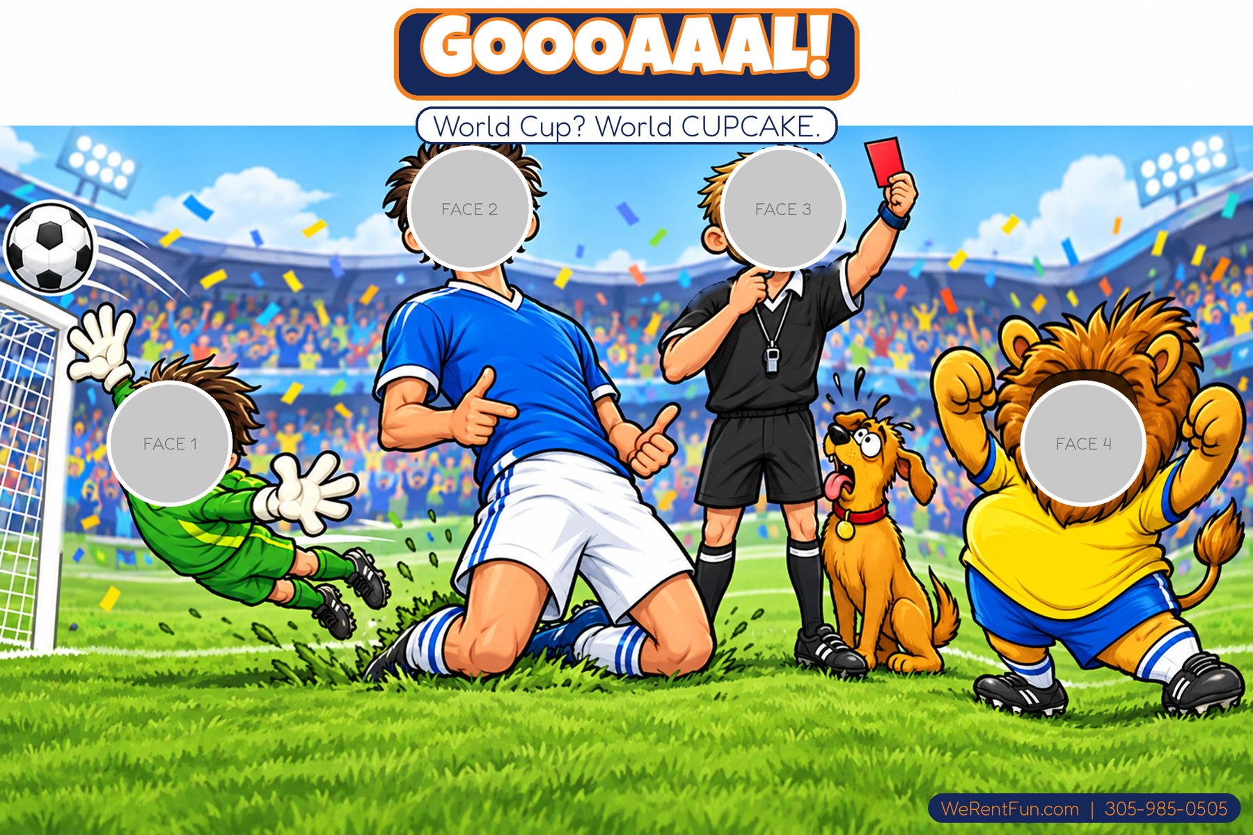 Goooaaal! face-in-hole photo backdrop theme
