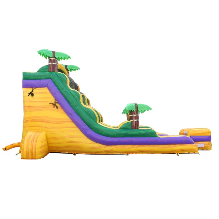 Tropical yellow inflatable water slide