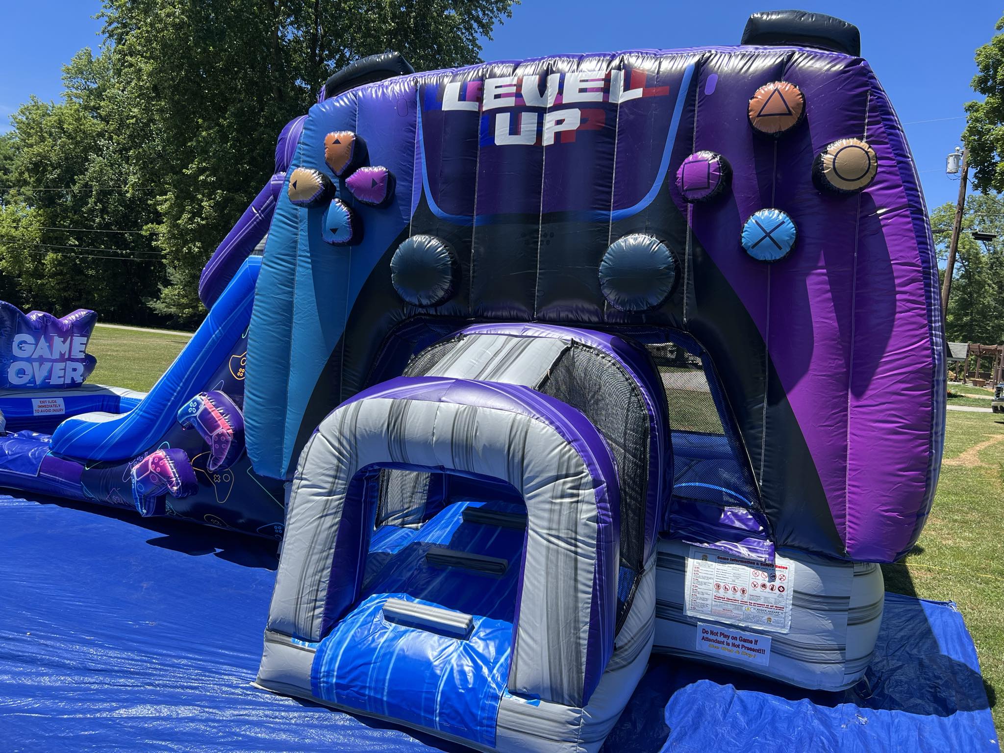 Gamer Galaxy double lane combo bounce house angle view