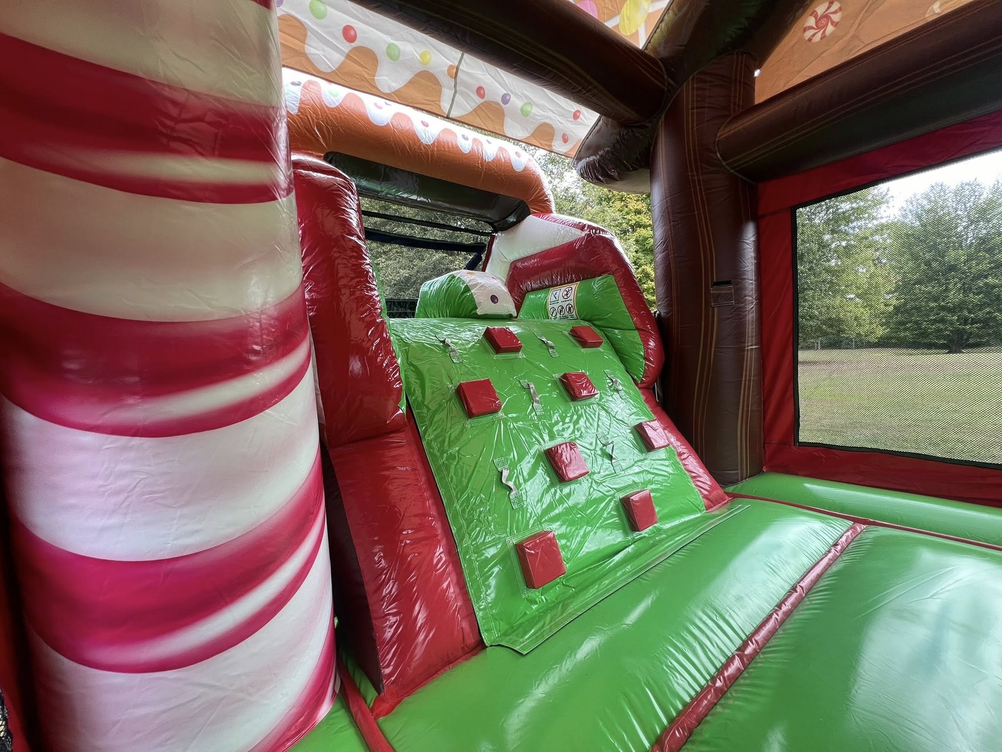 Gingerbread Bounce House Combo double lane slide view