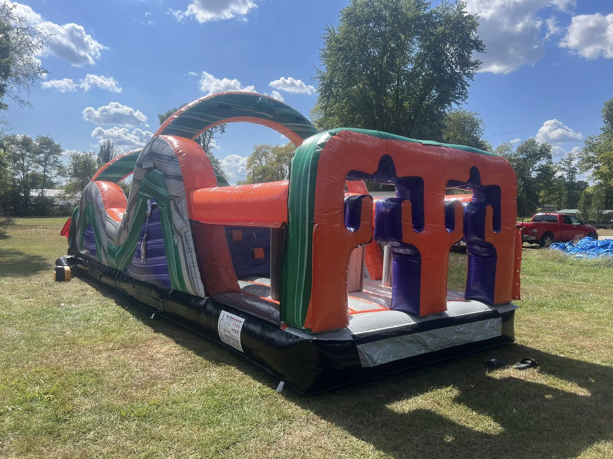 40' Mega Mania Obstacle Course angle view