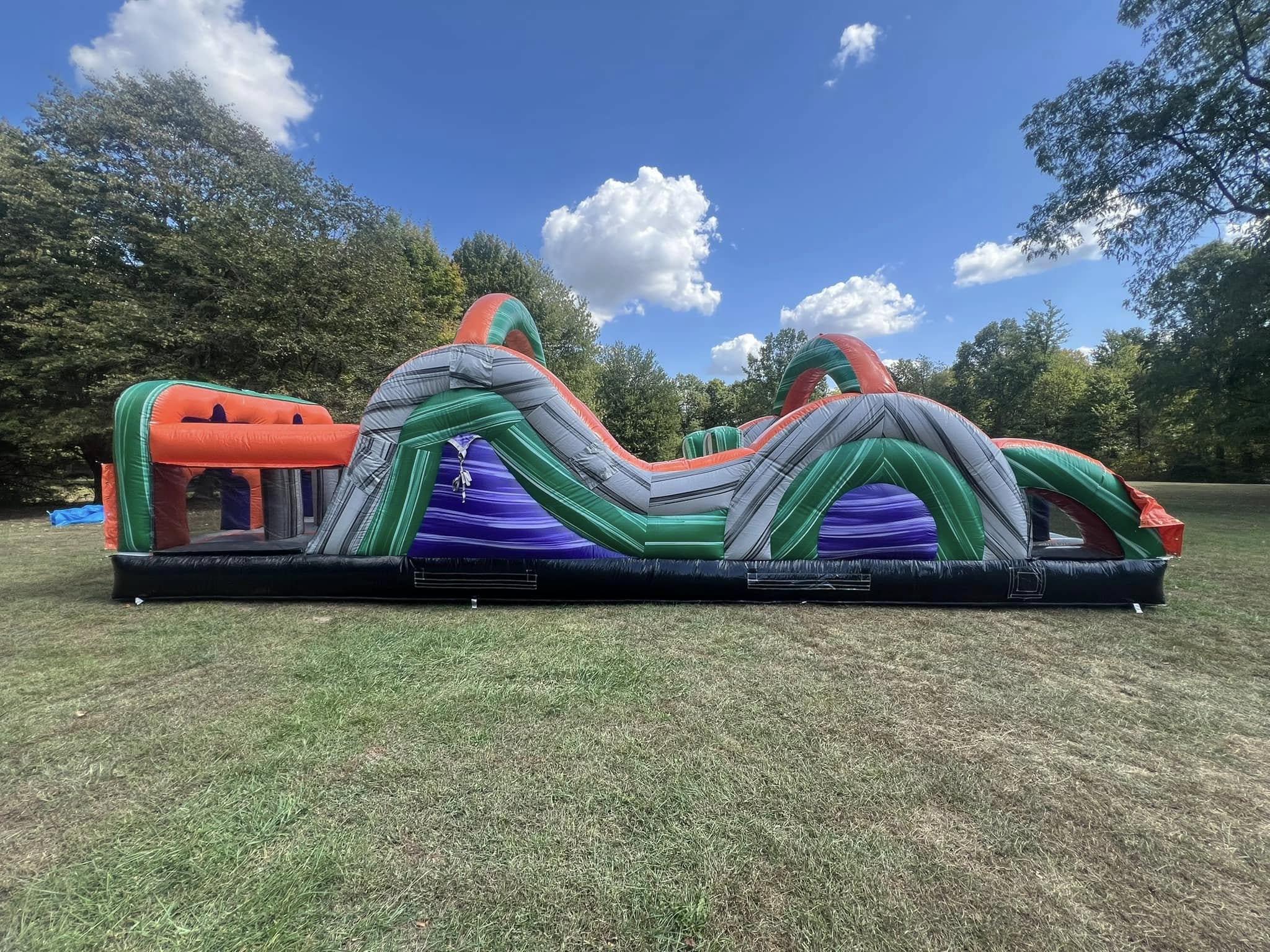 40' Mega Mania Obstacle Course side view
