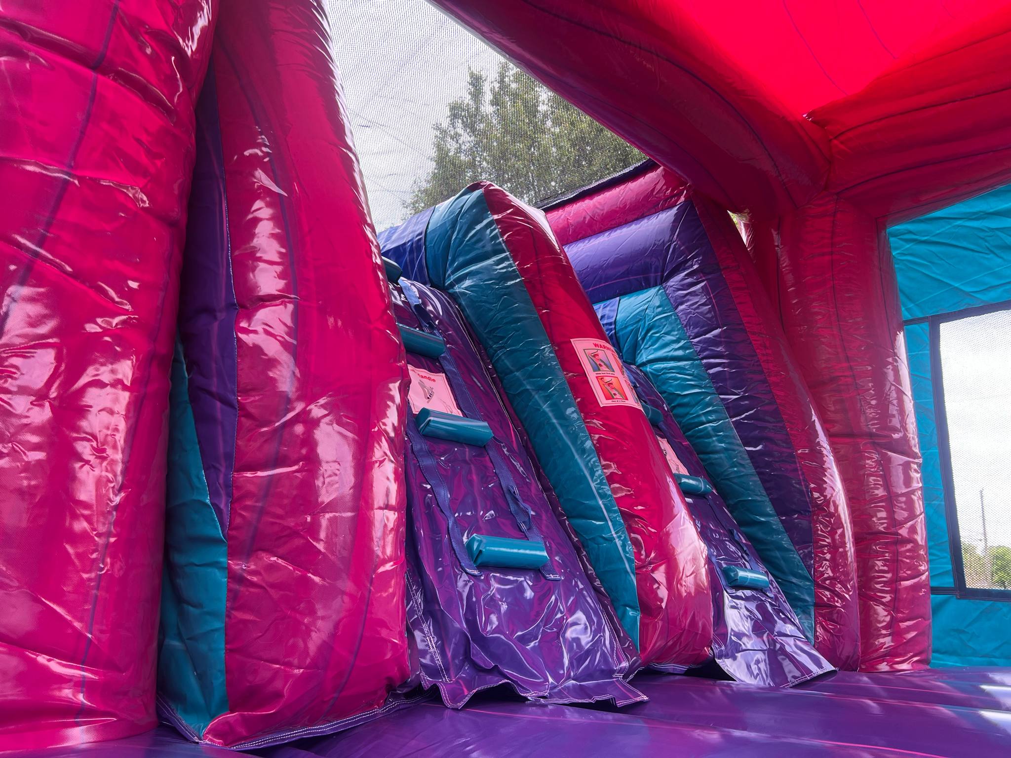 Party Palace Double Lane Combo inflatable - front view