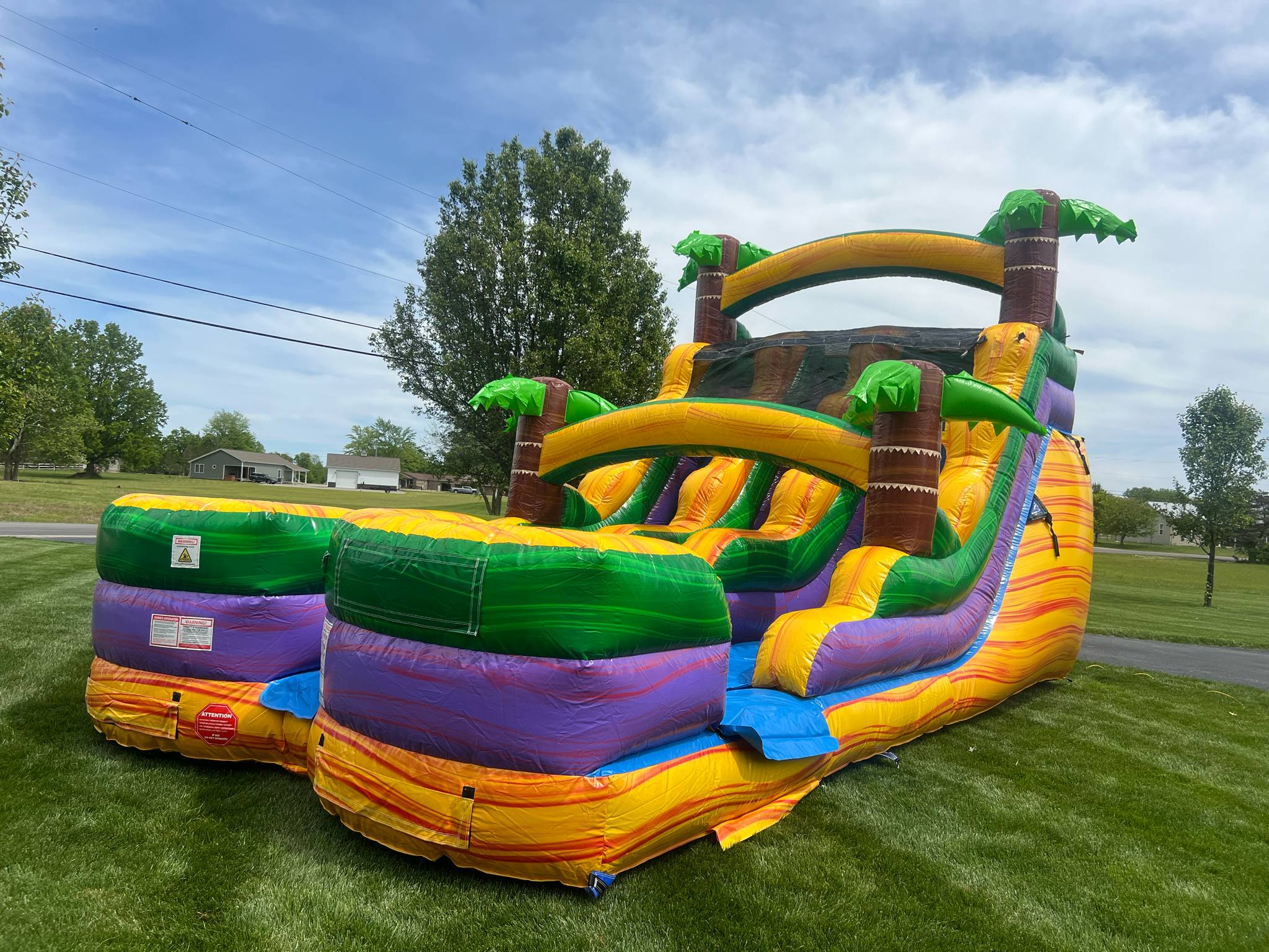 16 foot Tropical Falls double lane water slide wide view