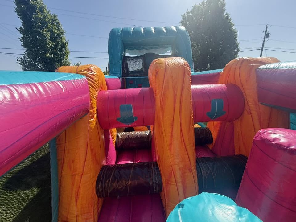 Beach Bash obstacle course push-throughs and climb