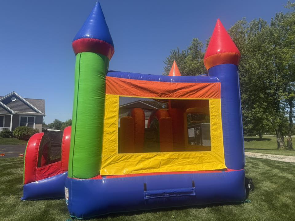 Classic Castle Combo rainbow castle towers angle view