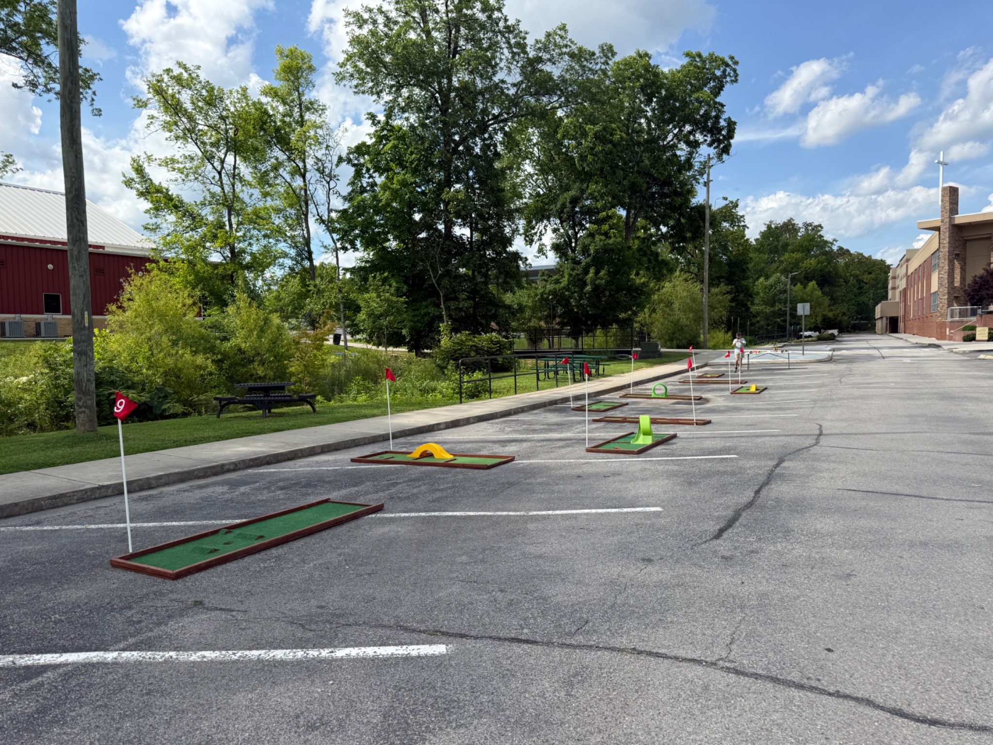 Portable mini golf course setup for Chattanooga events
